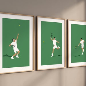 Poster Toile Roger Federer 40x60cm - Décoration Murale Moderne, Pour Chambre, Bureau, Salon