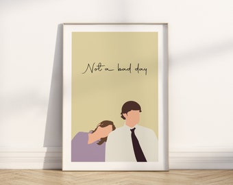 Poster minimalista di Jim e Pam - Serie TV The Office - Not a bad day - Jim e Pam The Office - Idea regalo - Decorazione minimalista