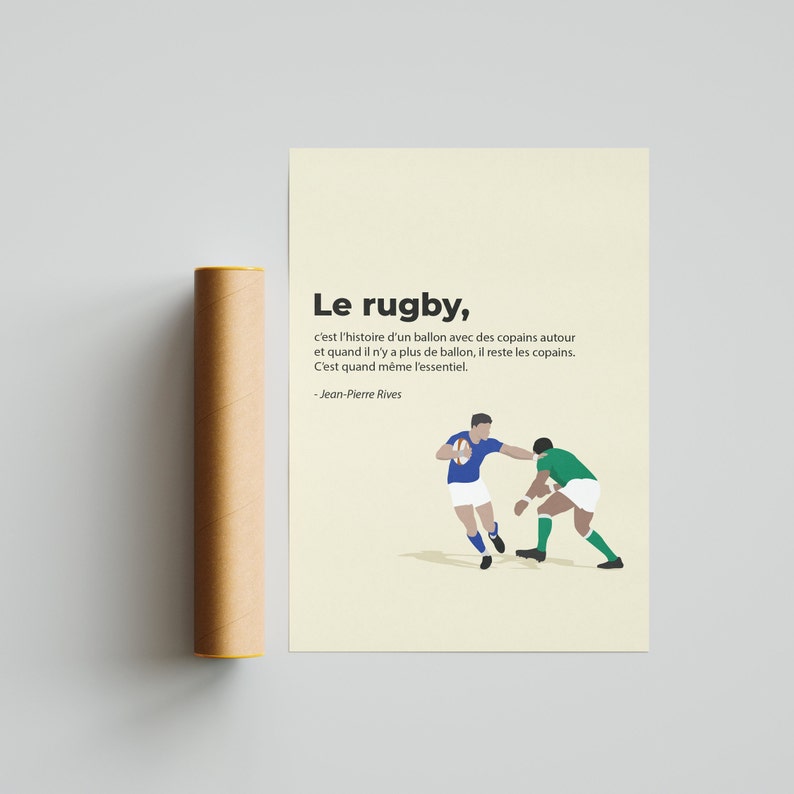 Affiche cadeaux de rugby poster de rugby Citation de rugby Idée cadeaux fan de rugby impression de rugby décoration minimaliste image 4