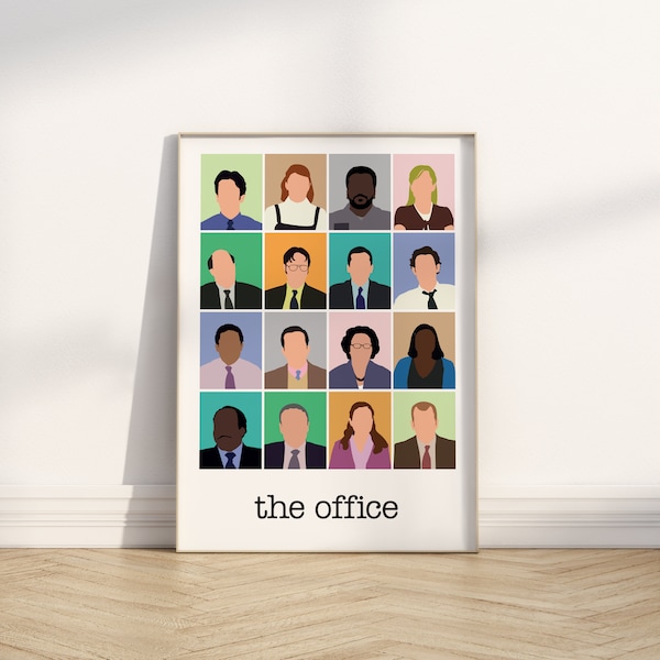 THE OFFICE - Poster The Office - affiche casting - Série TV the Office - Michael Scott - Dwight Schrute