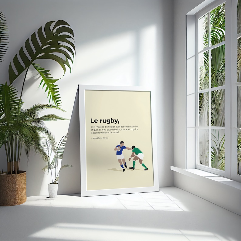 Affiche cadeaux de rugby poster de rugby Citation de rugby Idée cadeaux fan de rugby impression de rugby décoration minimaliste image 2