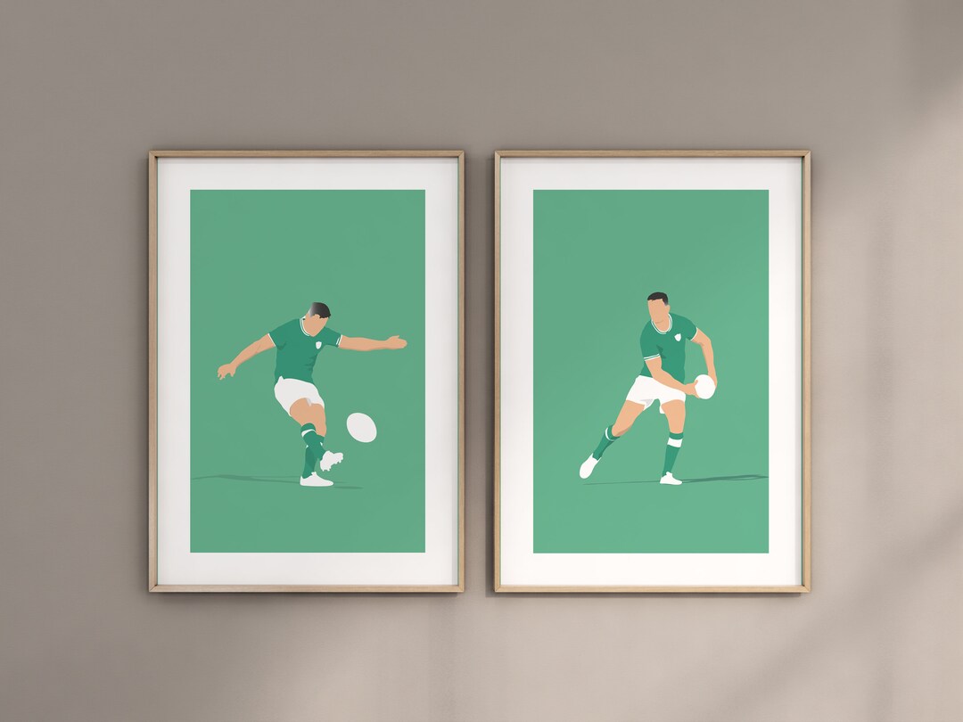 Jonathan Sexton Lot de 2 posters de rugby Affiche Irlande rugby