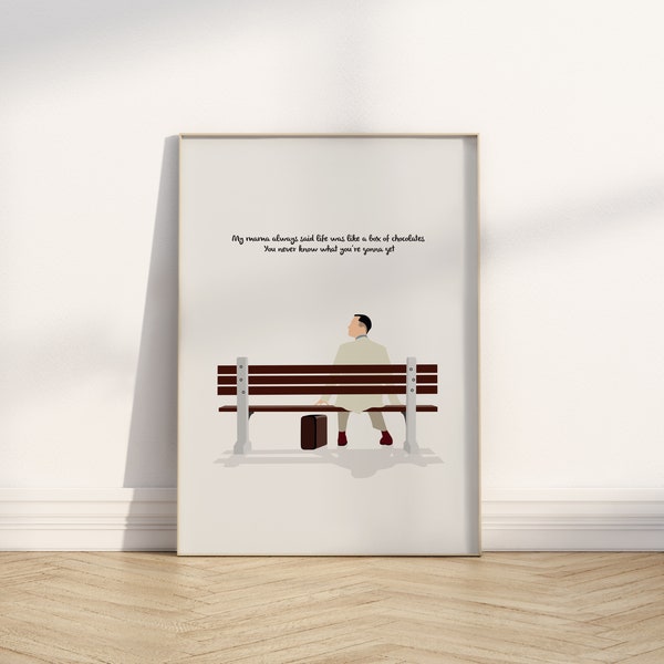 FORREST GUMP - Poster film - Affiche minimaliste film culte - décoration intérieur - Idée cadeau film