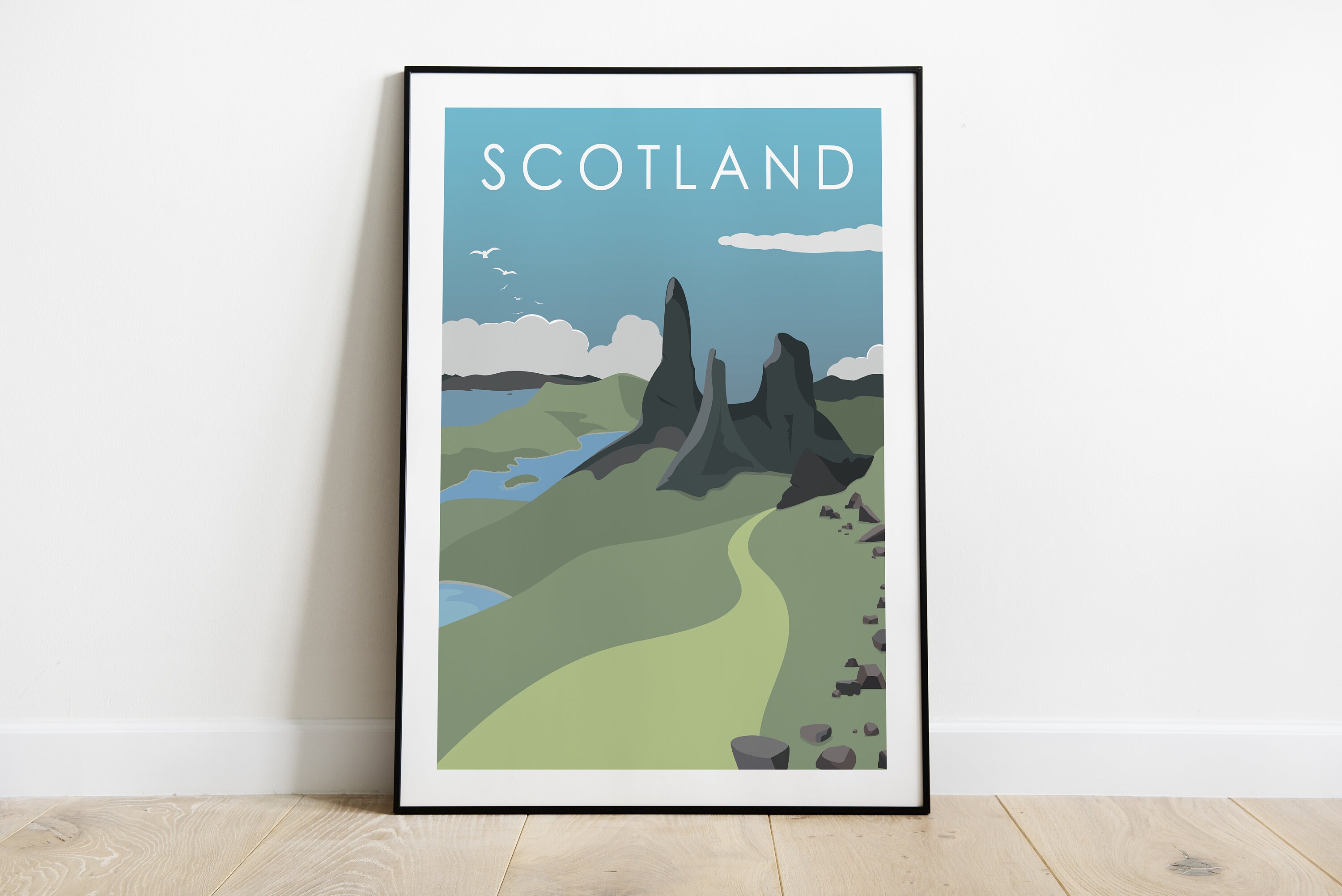Poster Ecosse, Old Man Of Storr, Affiche Minimaliste Scotland