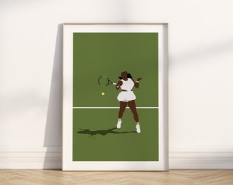 Poster Serena Williams - affiche minimaliste Williams- Poster Grand Chelem Tennis - Grand Slam Wimbledon