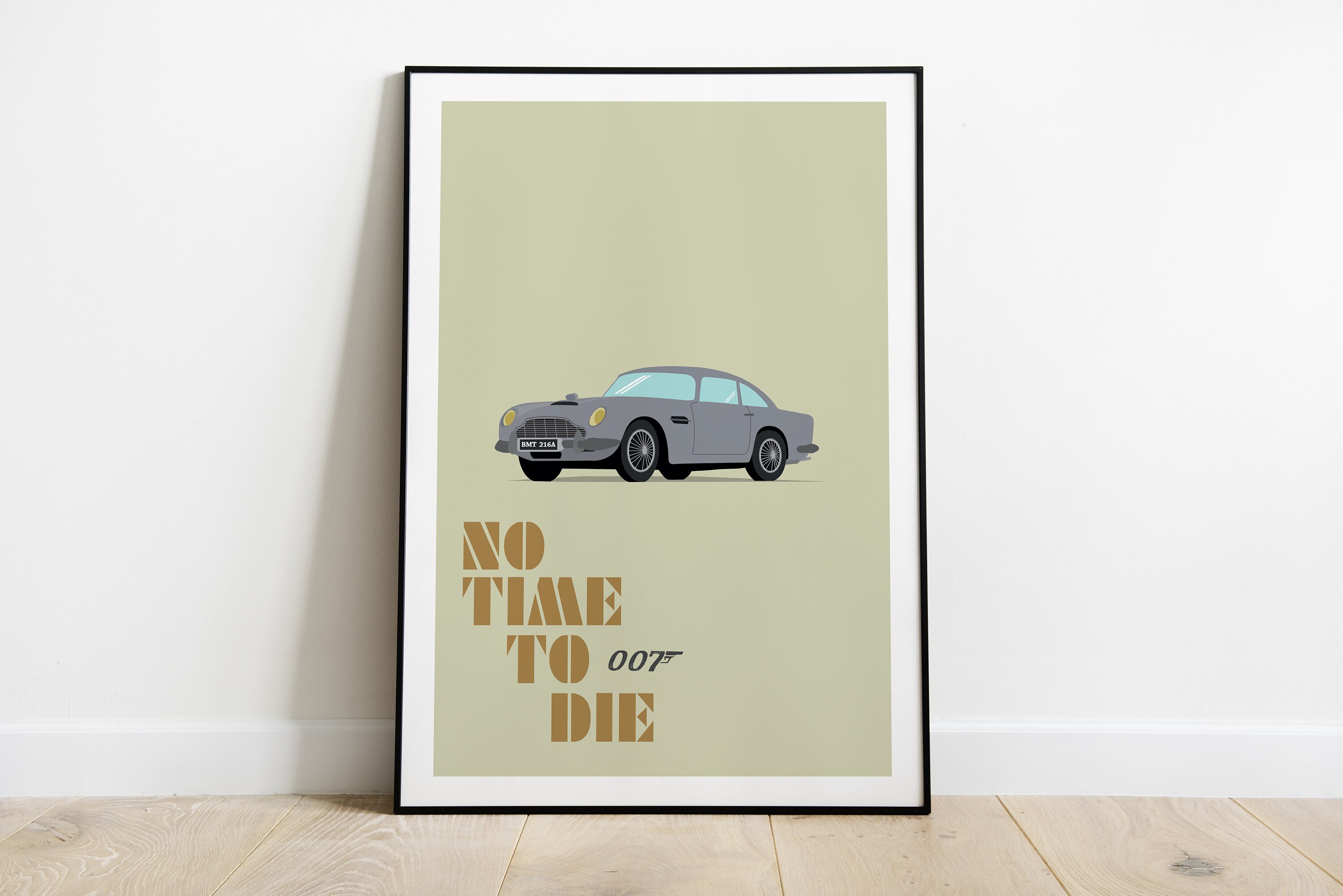 Poster James Bond No Time To Die, Voiture Aston Martin, Impression Minimaliste, Film Culte, Affiche