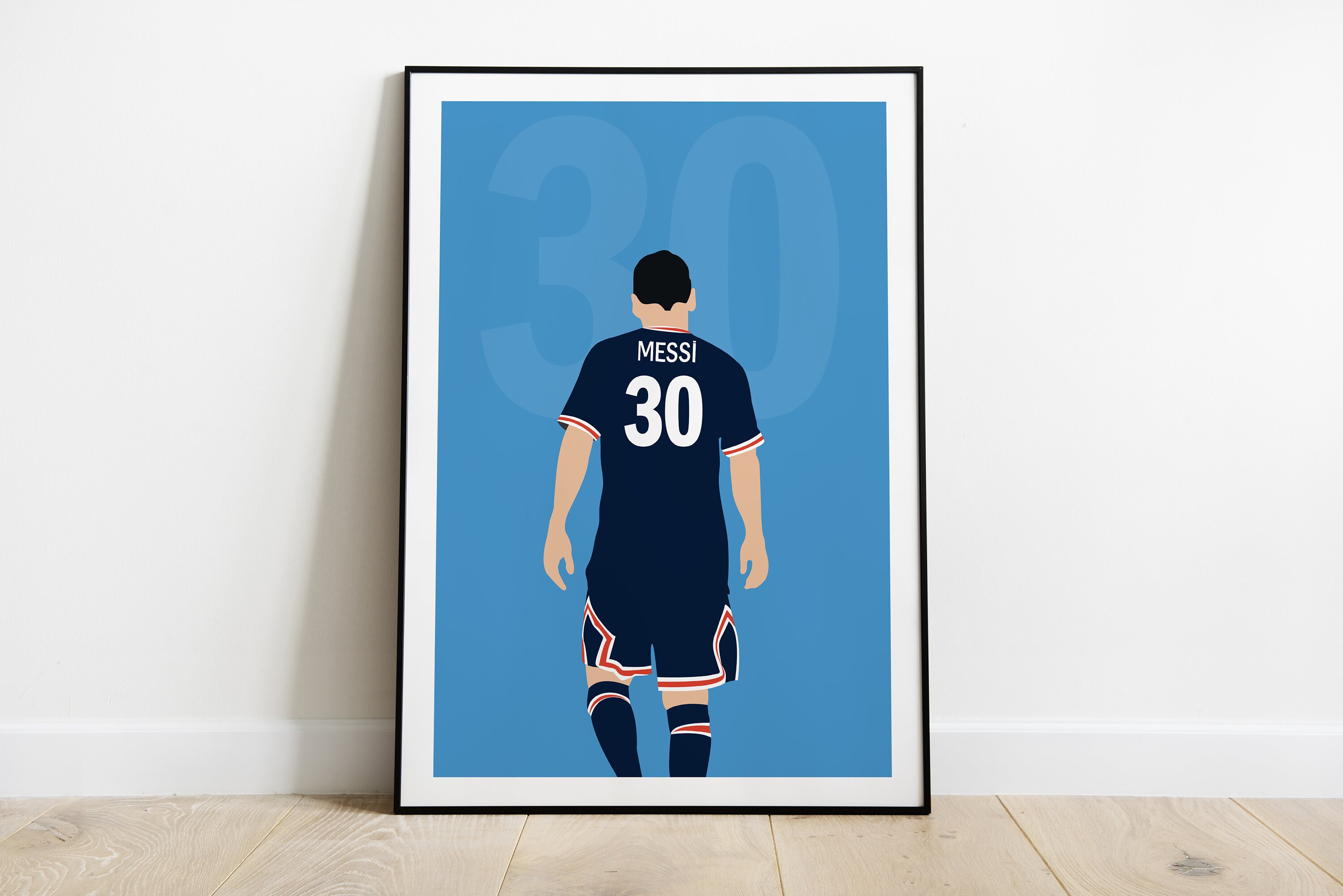 Poster Lionel Messi Paris, Affiche Minimaliste Football, Saison 2021/2022