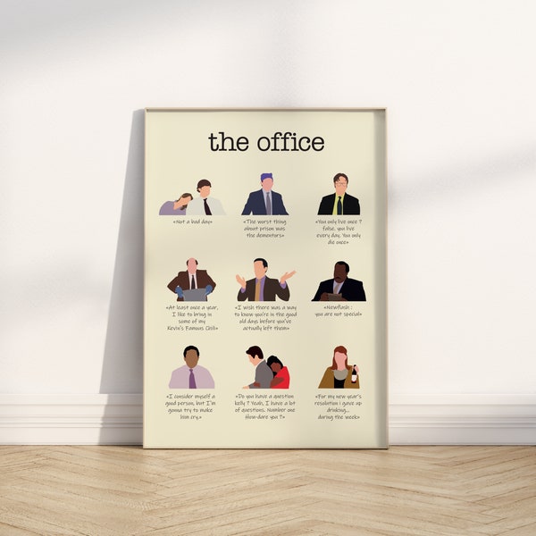 THE OFFICE - Poster citations The Office, affiche casting, Série TV the Office, Michael Scott, Dwight Schrute