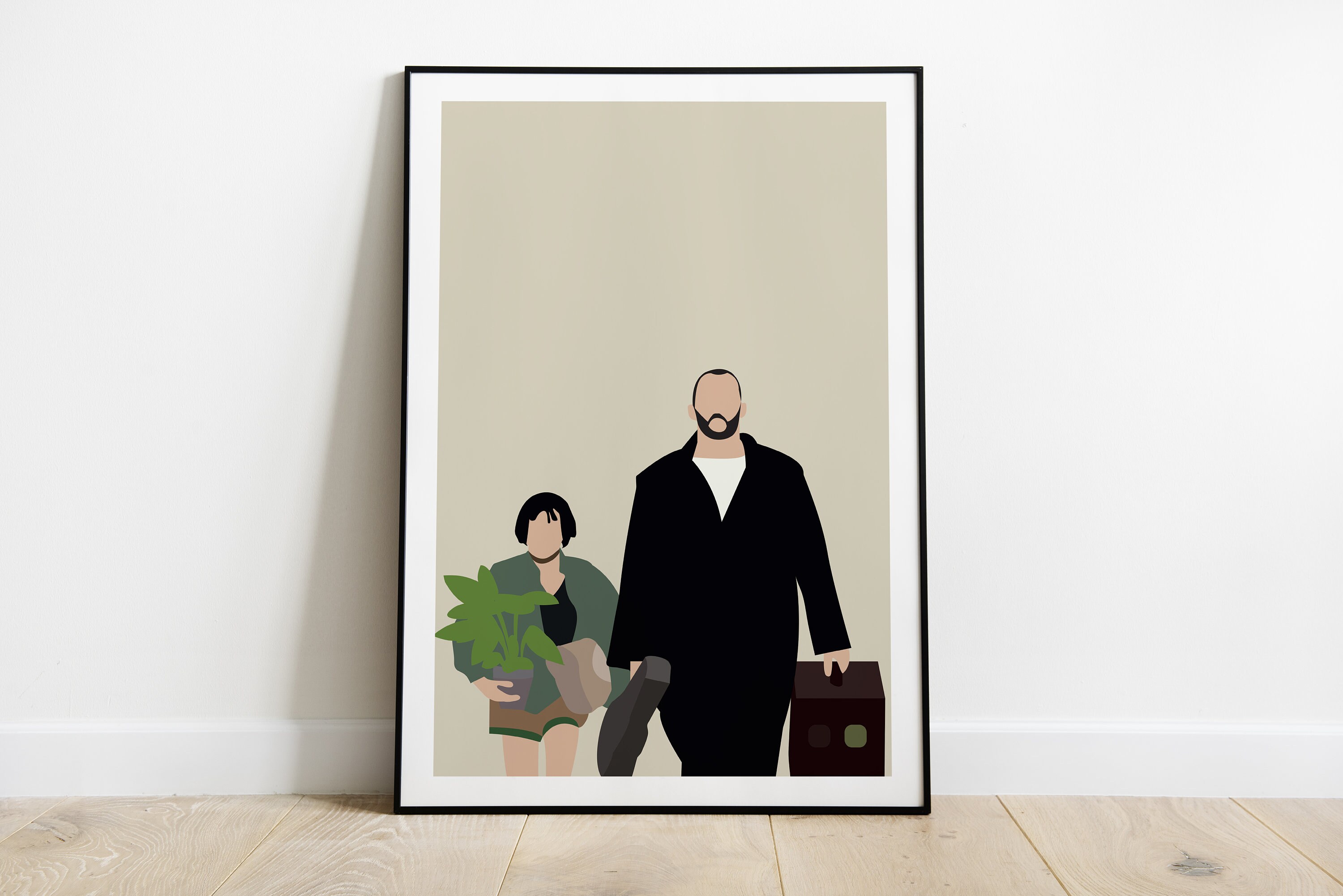 Poster Minimaliste Film Léon Le Professionnel, Affiche Culte Français, Poster Minimaliste