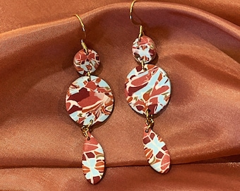 Hanging earrings made of polymer paste