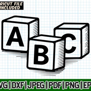 Bloco ABC SVG,Blocos de letras de bebê png, Blocos de construção png, Creche svg