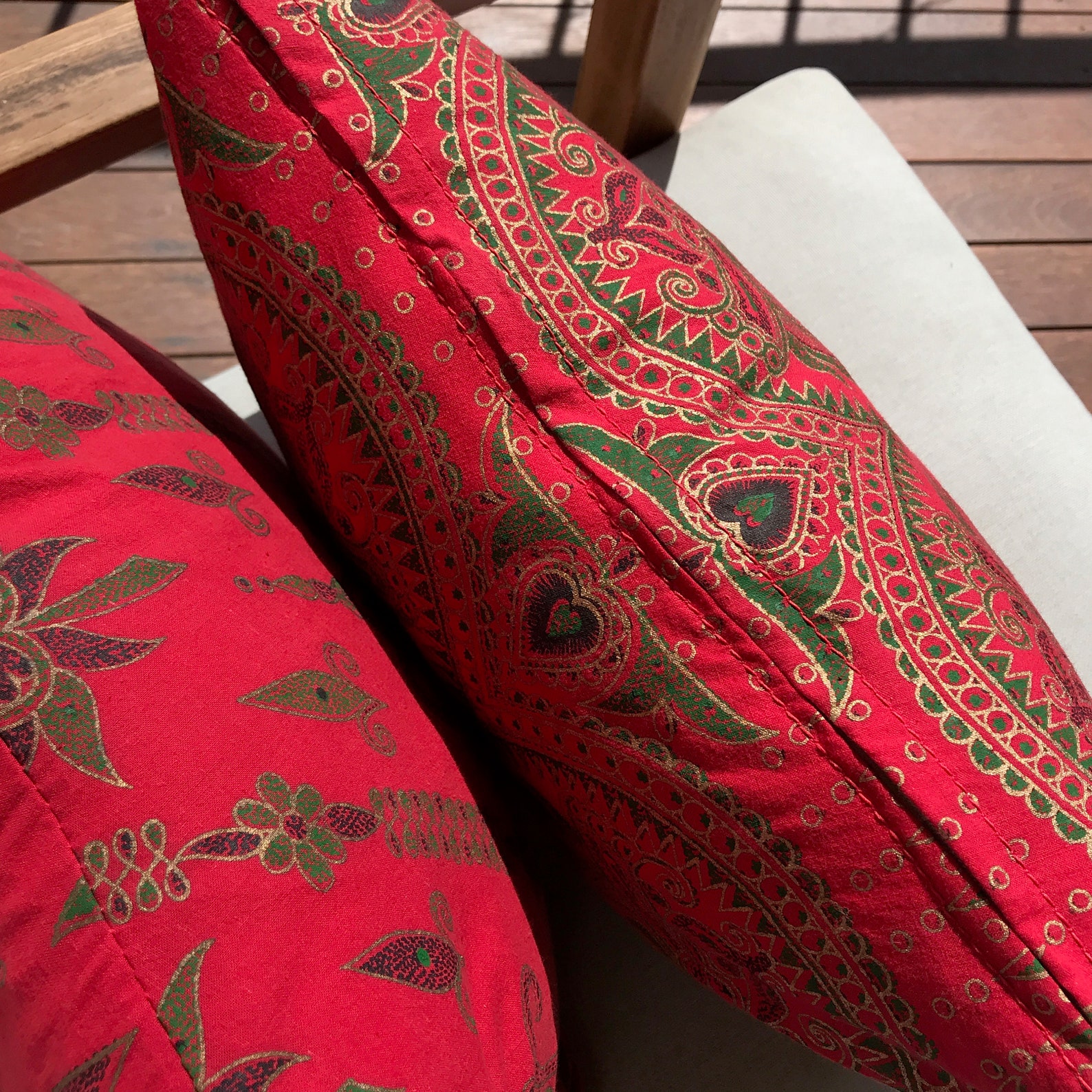 Ruby red cushion cover Etsy