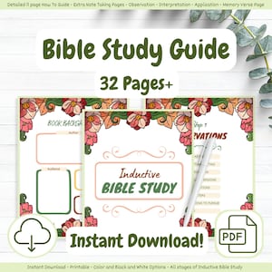 Inductive Bible Study Guide, Instant PDF, Printable Bible Study Guide