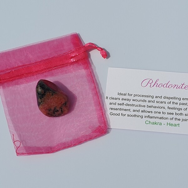 Rhodonite Tumbled Stones, Small, Medium, Large Sizes