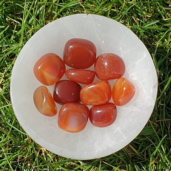 Carnelian Tumbled Stones, Orange Carnelian Crystals, Size approx 2cm, Pretty Healing Stones, Creative Balancing And Grounding Crystals