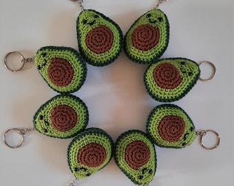 Avocado keychain - crocheted