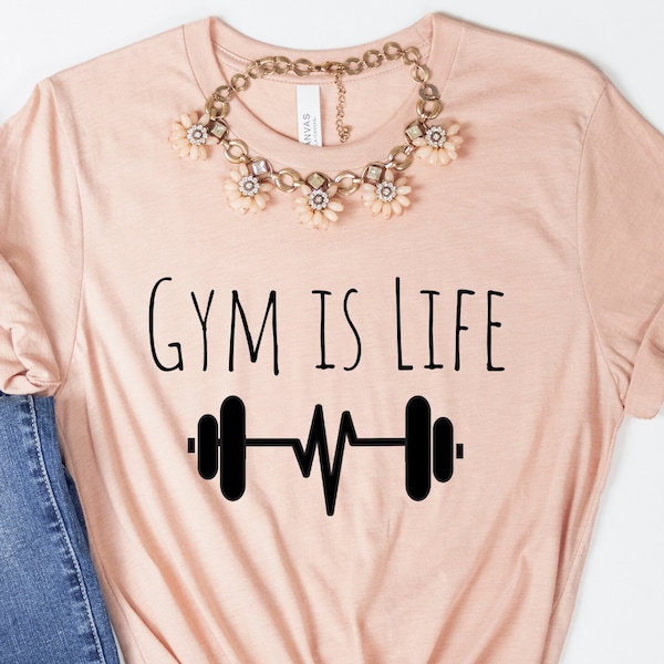 Gym is Life Graphic Tshirts. Hantel Gym Shirt. Tshirts für Männer und Frauen. Lass uns physisch werden. Meistverkaufte Gym Shirts. Geschenke für Sportratten