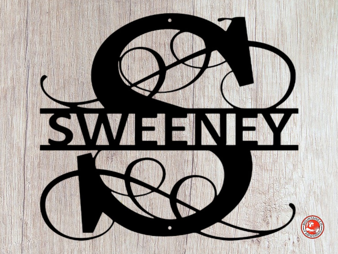 Personalized Split Monogram, Split Letter Monogram, Metal Sign, Door ...