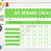 Green Childrens Reward Chart - Good Behaviour Chart - Sticker Chart A4 ...