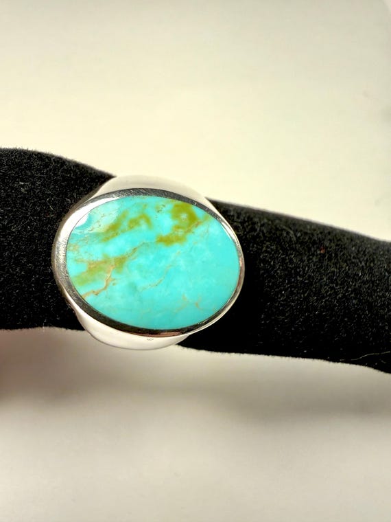 Southwestern Sterling Kingman Turquoise Ring View 4