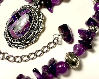 Carolyn Pollack (Relios) ketting met sugiliet, charoiet en amethist