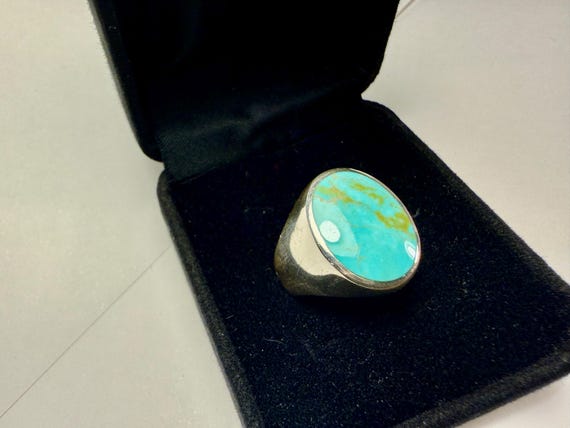 Southwestern Sterling Kingman Turquoise Ring