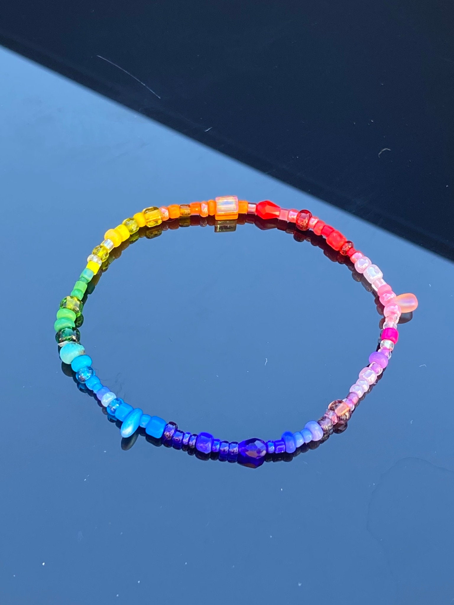 Quirky little rainbow bracelet Etsy