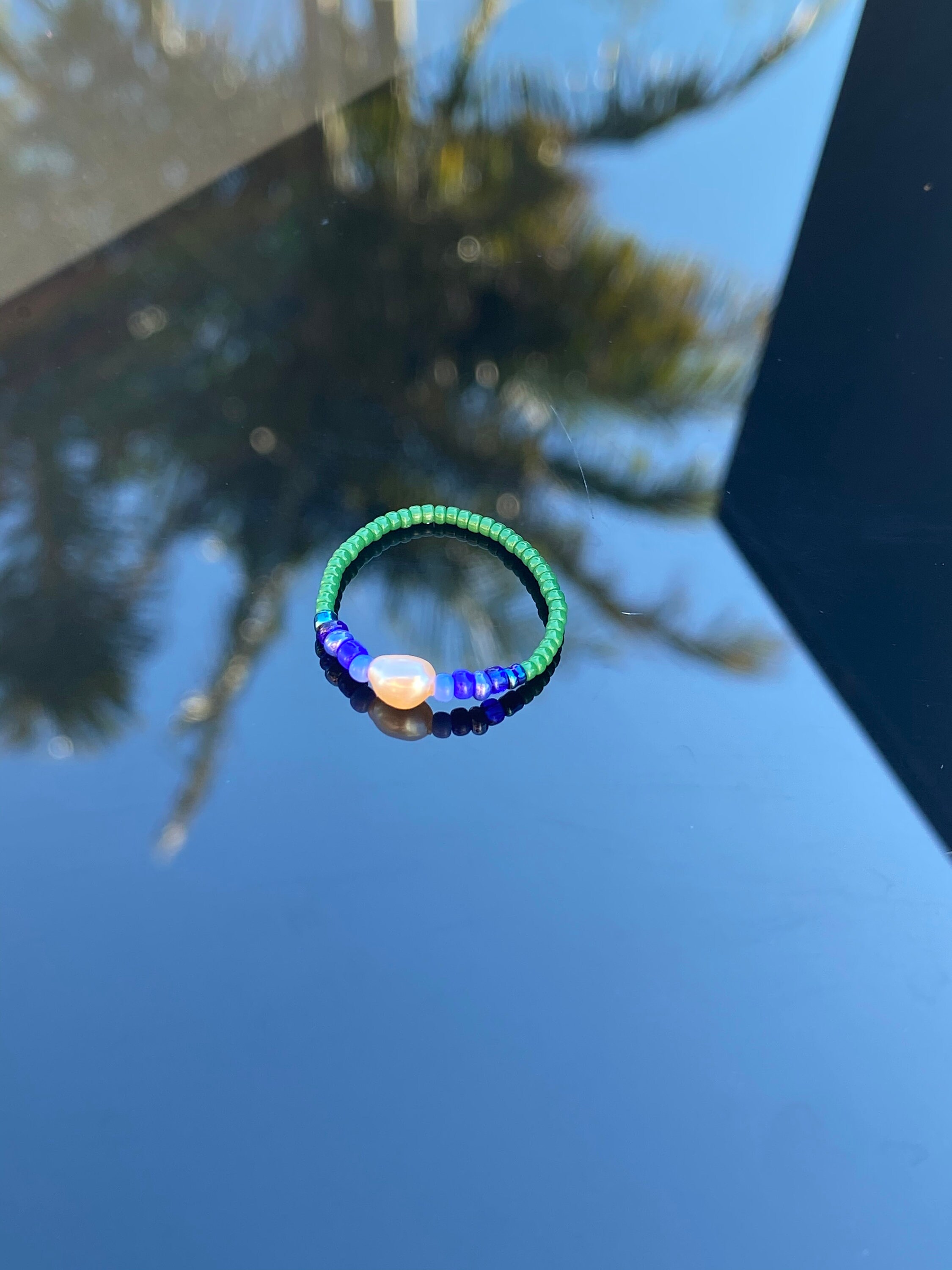 Beaded freshwater pearl ring small | Etsy