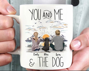 You and Me and The Dog Personalized Coffee Mug, Dog Dad Mug, Dog Mom Mug, Custom Dog Mug, Dog Parents Mug, Anniversary Gift, Gift for Lovers