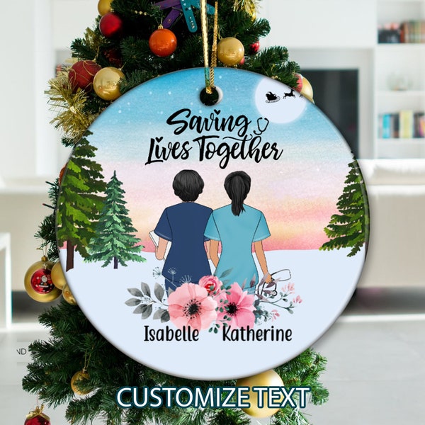 Nurse Christmas Ornament, Sister Ornament Gift, Sisters Keepsake, Gift For Bestie, RN Gift, BSN Gift, Gift for Co-worker, New Nurse Gift