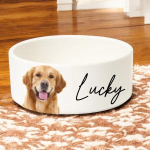 Custom Dog Bowl Using Pet Photo + Name Personalized Dog Bowl Personalized Cat Bowl Custom Cat Bowl Personalized Pet Bowls Custom Pet Bowl