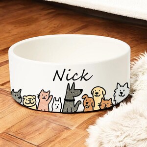 Personalized Pet Bowls, Custom Cat Bowl, Name Dog Bowl, Cat Bowl, Custom Pet Bowl for Cat Lover, Birthday Gifts for Dog Lover, Dog Dad