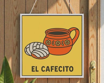Cafecito Tile Sign-Mexican Coffee Bar Decor-Kitchen Decor-Coffee Lover Wall Art