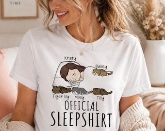 Personalized Chibi Cat Sleepshirt: Custom Pet Lover Gift