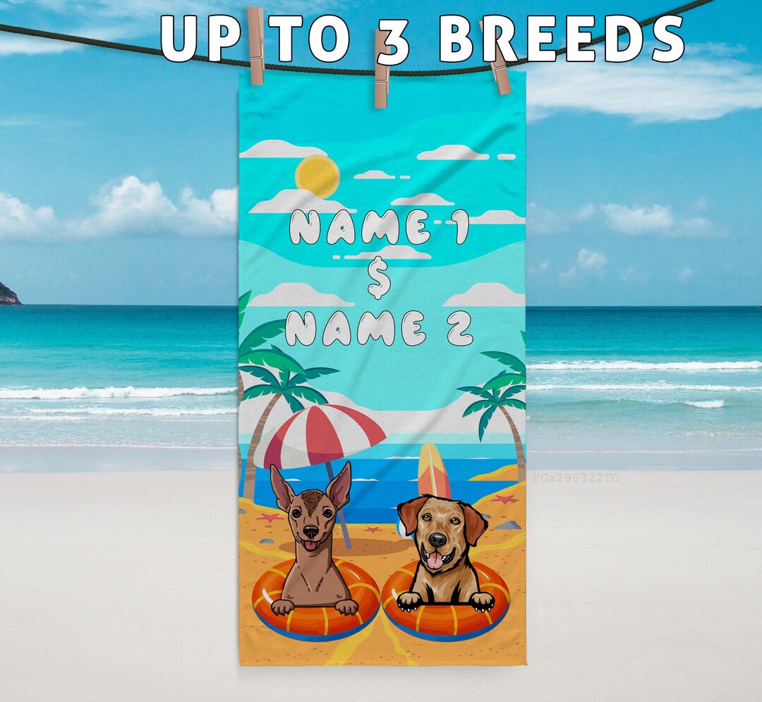 Dog Beach Toweldog Beach Towels Personalizeddog Owner Beach Towelbeach Decor Towelgift for