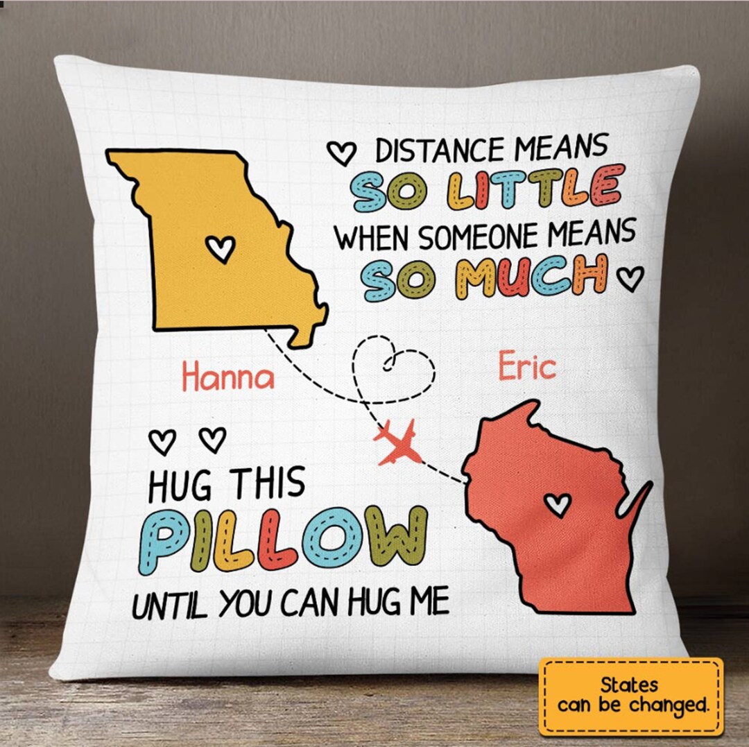 Hug This Pillow Until You Hug Me Custom Pillow Long Distance Etsy
