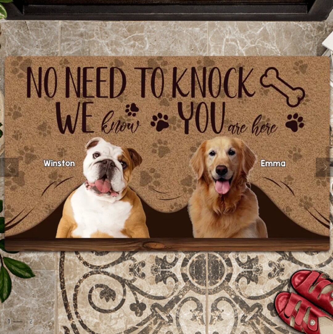 Personalized Dog Photo Doormat, Dog Entrance Mat, Dog Welcome People ...