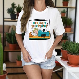 Personalized Dog Sleep Shirt, Official Dog Sleep Shirt, Chibi Girl With Dog Shirt, Sleepover Shirt For Dog Lover, Custom Official Sleepshirt