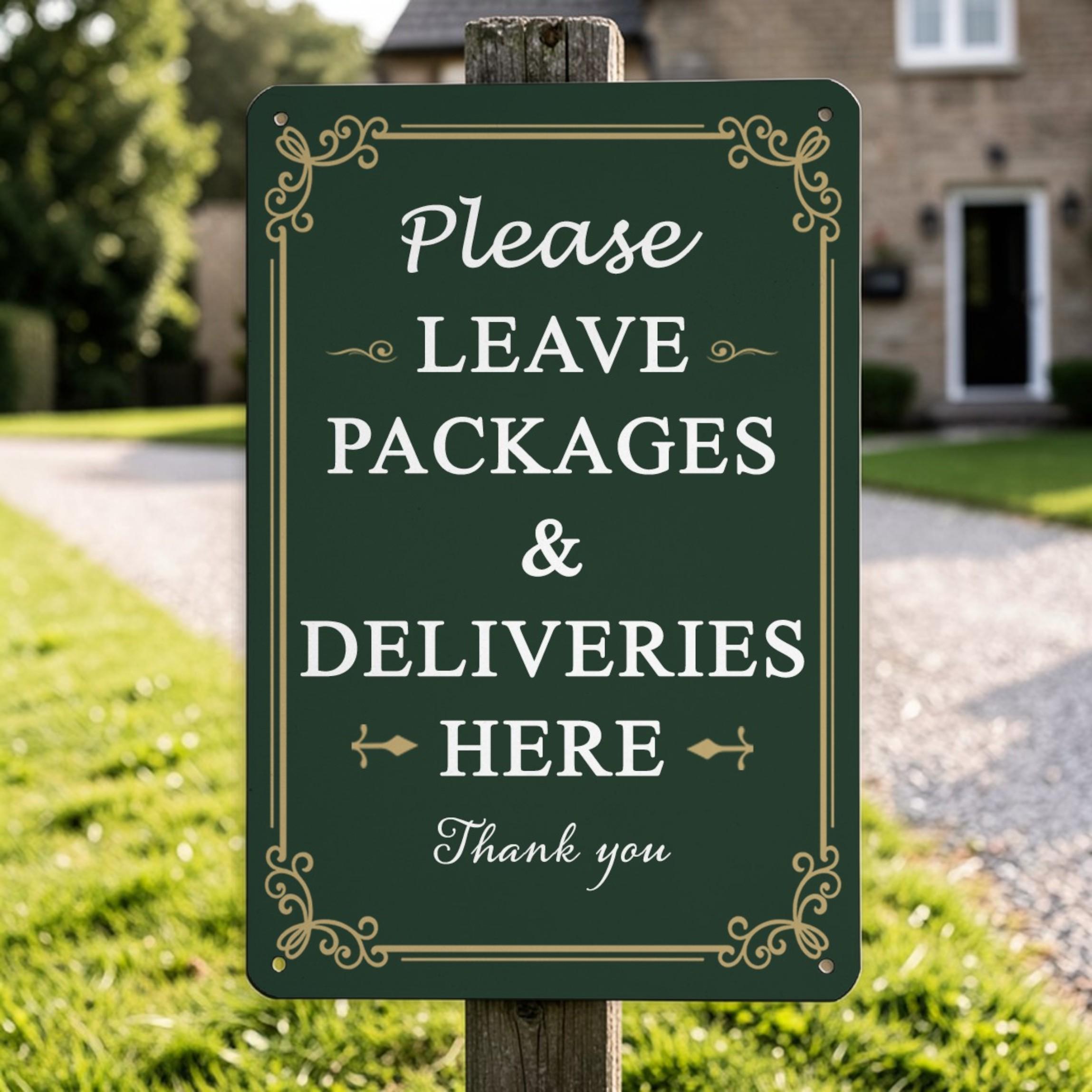 Package Deliveries Sign-delivery Drop Box Sign-mail Signage ...