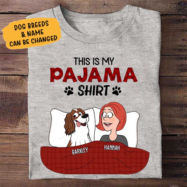 Pawjama Shirt, Personalized Dog Sleep Shirt, Official Dog Sleep Shirt, Funny Dog Shirt For Human, Grandpa Gift, Shirt Gift for Dog Lovers