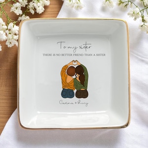 To My Sister Personalized Ring Dish, Custom Gift For Sister, Gift For Friendship Day Sister In Law Gift Auntie Gift Gift For Birthday