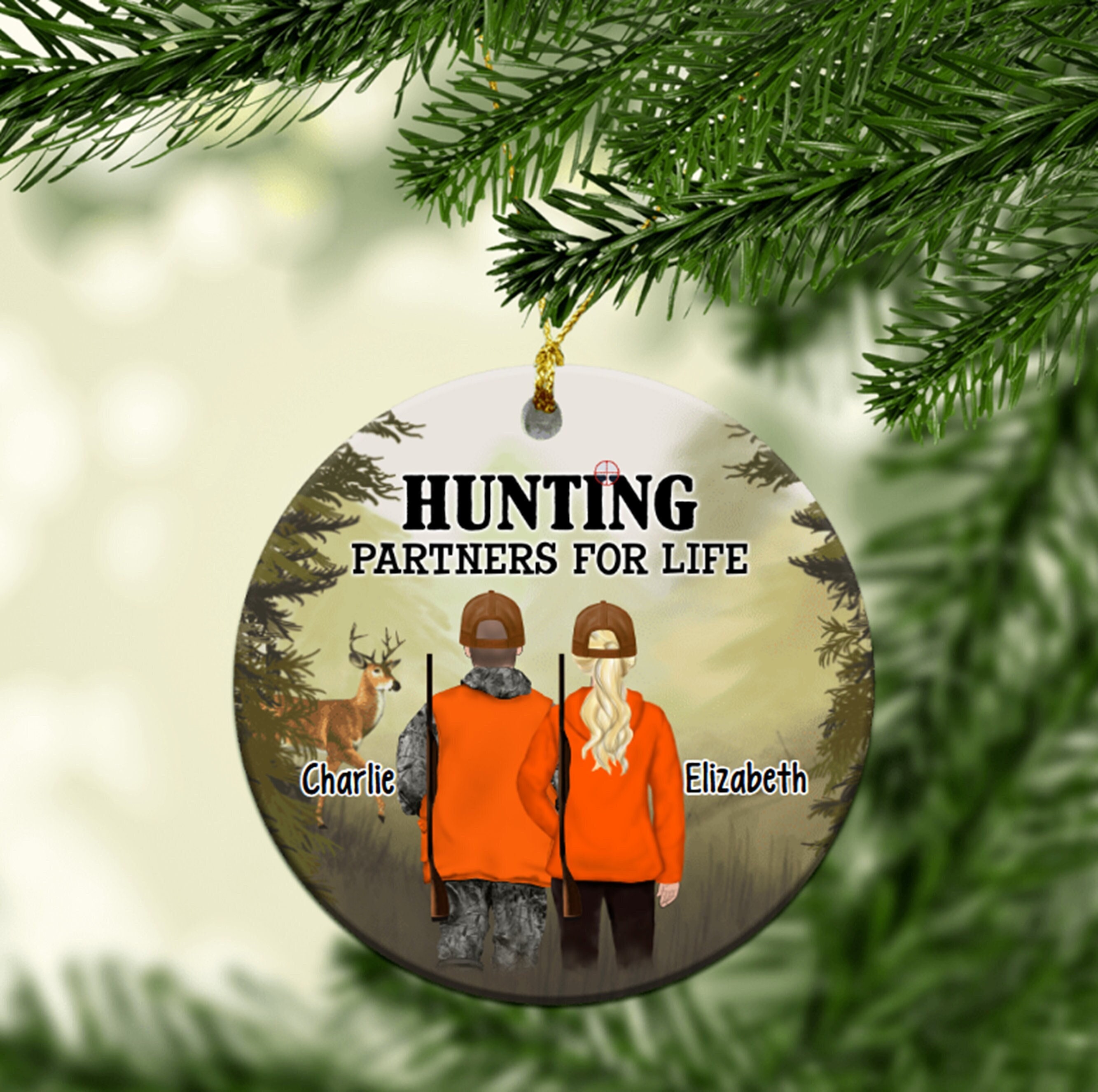 Hunting Partners for Life Personalized Ornament Gift for Hunting