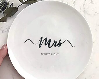 Always & Forever Mini White Porcelian Couples Ring Holder Dish 