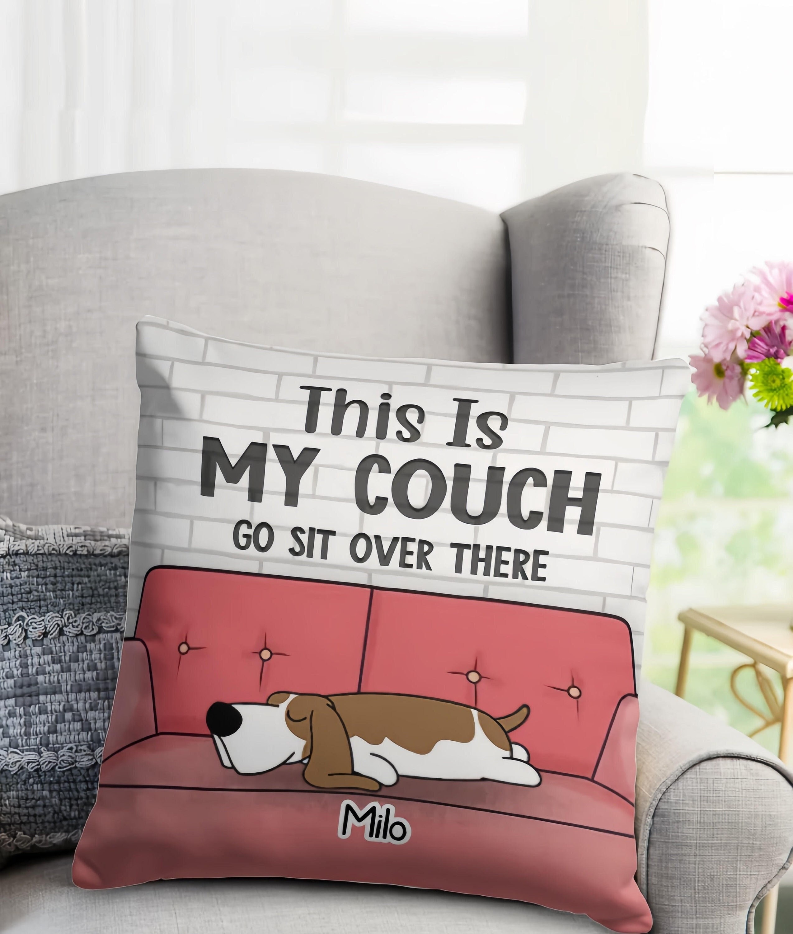 ARTSHOWING Throw Pillows for Bed Funny Animal Throw Pillow Cover Cushion  Case for Sofa Panda Thinker on Toilet Canvas Home Decor for Couch Bedroom