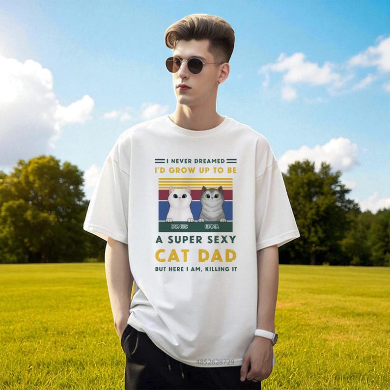 Funny Cat Dad T-Shirt: Gift for Cat Lovers image 4