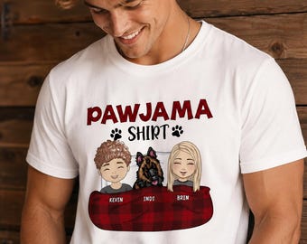 Camiseta personalizada con estampado de patitas de perro: Regalo divertido para el abuelo