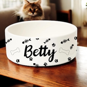 Gepersonaliseerde voerbak voor honden - aangepaste voerbak voor voer en water van je huisdier, nieuwe puppybenodigdheden, wasbare voerbak, gepersonaliseerde voerbak