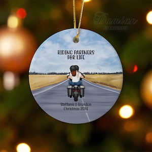 Riding Partners For Life Personalized Couples Ornament, Bikers Ornament, Camping Hiking Couple Keepsake, Motorcycle Lover, Couples Vday Gift