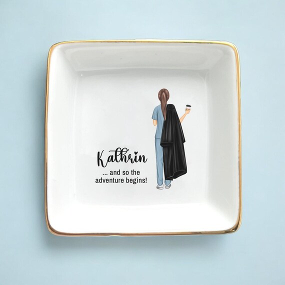 New Nurse Gift, Graduation Gifts, RN Gift, BSN Gift, Nursing Grad Gifts, Class of 2025 College Gifts, Custom Ring Dish, Jewelry Dish Gifts