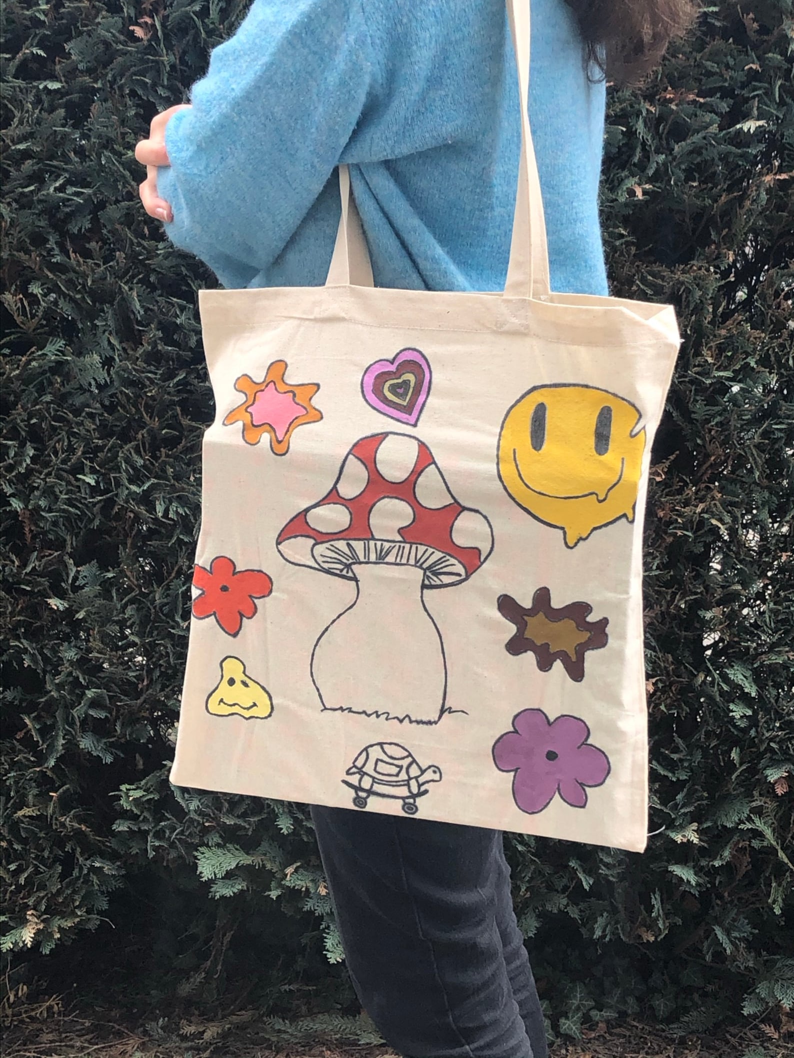 Aesthetic cotton bag in vintage indie kid style gift for Etsy